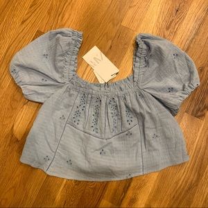 ZARA eyelet cropped top
